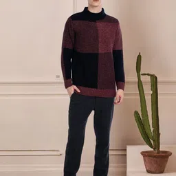 AXMANN Colourblocked Woollen Longline Ribbed Pullover Sweater image 5