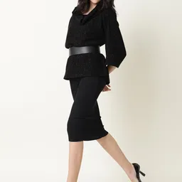 RAREISM Abstract Printed Cowl Neck Acrylic Pullover image 5