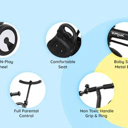 bumtum Tricycle Ride With Parental Handle Storage Box Horn, Guarded Seats, Heavy Wheels FCBT1253 Tricycle image 2