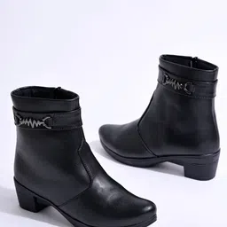 shoetopia Smart Casual Side Buckle Detailed Boots For Women & Girls Boots For Women image 2
