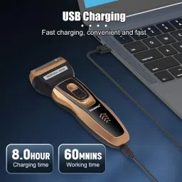 SOLIMPIA HT-6273 3-in-1 Rechargeable Shaver Hair Clipper & Nose Trimmer Set, Beard & Moustaches Hair Machine Hair Clipper, Shaver & Nose Trimmer with Precision Blades image 3