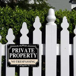 2 Pack No Trespassing Signs Private Property,10x7 Inch Rust Free Aluminum Metal Sign,Reflective,Fade Resistant,UV Protected,Weatherproof Up to 7 Years Indoor/Outdoor Use image 4