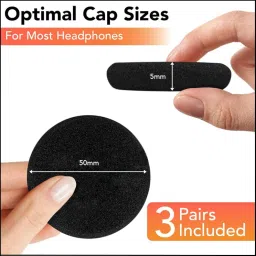 Crysendo Headphone Cushion Compatible with Logitech H110 (50mm / 5cm) | 5MM Thick Replacement Foam Sponge Ear Pads | High-Density Foam Ear Muffs for Enhanced Comfort | Pack of 6 pcs image 2