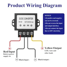 MZHOU 72W DC 12V to 24V 3A Boost Converter Seismic DC Power Supply with Screwdriver, DC to DC 12V Step up to 24V Power Converter, Transformer Used for Automotive, Instrument, Truck Rectifiers image 2