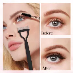 CoolShef Eyelash Brush with Eyebrow Spoolie | Foldable Lash Separator Tool & Arc Eyelash Comb | Dual Head Design for Combing, Defining & Separating Lashes (1Pcs) image 3