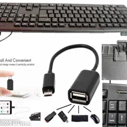 Anjo 11 in 1 Combo of Wired Keyboard & Mouse, Mouse Pad with Wrist Support, USB Hub 3.0, 3in1 Cleaner, OTG Micro & C, Extension Cable, LED, Laptop Trackpad Lamination, Laptop Lid Lamination image 1