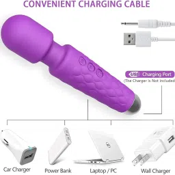 Rechargeable Body Massager for Women and Men/Handheld Waterproof Vibrate Wand Massage Machine with 20 Vibration Modes - 8 Speeds image 1
