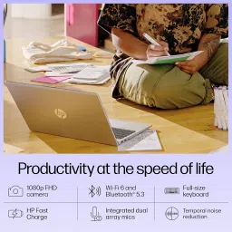 HP 15, 13th Gen Intel Core i3-1315U, 8GB DDR4, 512GB SSD, (Win 11, Office 21, Grey, 1.59kg), Anti-Glare, Micro-Edge,15.6-inch(39.6cm), FHD Laptop, Intel UHD Graphics, 1080p FHD Camera, fd0006TU image 5