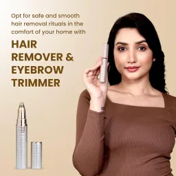 NEXORA 3 in 1 Eyebrow Trimmer for Women, Rechargeable Facial Hair Remover with Replaceable Heads, Professional Painless Personal Hair Removal Eyebrow Razor with Indicator Lights image 1