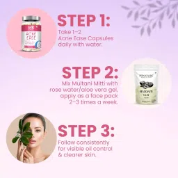 Mi Nature Oil Control Combo-Acne Ease Capsules + Multani Mitti image 4