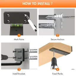 VANCASTLE Shelf Bracket, Floating Shelf Bracket 6 Inch , 6 Pack Heavy Duty Shelf Brackets, Metal Wall Shelf Brackets with 1/5 Inch Thick and Holds 160+lb, Brackets for Wood Shelves，Black image 4