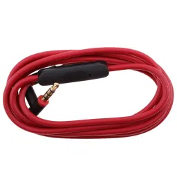 Replacement Audio Cable with Talk/Mic Remote for Beats by Dr. Dre, Studio, Studio 2, Solo, Solo 2, Mixr, Pro - Compatible with iPhone 4/4S/5/5S/6/6S/6S Plus Red image 2