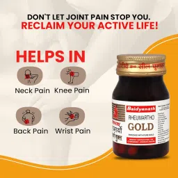 Baidyanath Rheumartho Gold - 30 CAPS | Enriched with Pure Gold, Effective in Long-lasting relief for Joint and Muscle Pains, Stiffness (PACK OF 2) image 4