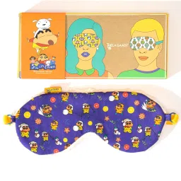 THELA GAADI Premium Printed Eye Mask for Sleeping | Super Soft, Cotton Blindfolds with Adjustable Strap | Breathable Night Eye Cover for Traveling & Home (Shinchan - Snow Eye) image 2