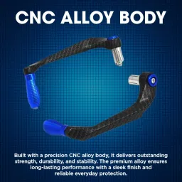 B.K ACCESSORIES Universal CNC Aluminium Handlebar Brake Clutch Lever Hand Guard Protector for Motorcycle B.Lack B.LUE image 1