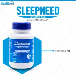 Healthvit Sleepneed Melatonin 3mg | Formulated to Promote Peaceful Sleep | Advanced Sleep Support | Stay Asleep Longer, Easy to Take, Faster Absorption - 60 Tablets image 3