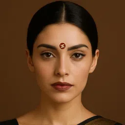 Indira by Comet Busters® Symbolic Designer Bindis – Premium Reusable Round Bindis with Om, Shree & Swastik Symbols (15mm) – 9 Bindi – Maroon (INDIRA009) image 5