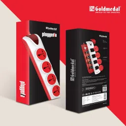 Goldmedal Essenza Plugged-in 4x1 Power Strip – White (Pack of 1), 4 Outlet International Sockets, 2 Meter Cable, Individual Switch with Indicator for Home & Office image 3