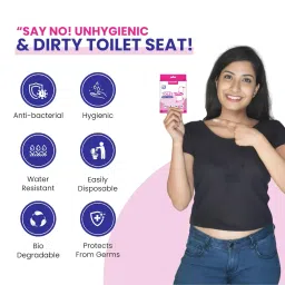 MILDCARES Disposable Toilet Seat Covers (Pack of 2, 20 Sheets)|Say No Direct Contact With Unhygienic Seats | Protects Against Germs For Public Toilets & Travel Essentials | Flushable & Nature Friendly image 1