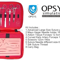 Opsys Complete Suture Practice Kit with Advanced Model Skin Pad for Medical Students, Silicone Suture Training Practice Pad with suture tools image 2
