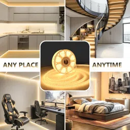 Forus LED Rope Strip Light 5 Meters 2 Year Warranty, Outdoor Waterproof Decorative Cove Lights for Ceiling, Balcony, Home Decor, Interior Decoration, Flexible Rope Light for Diwali, Christmas -Yellow image 5