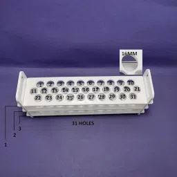 Test Tube Stand 3 Tier 31 holes 16MM Moulded in Polypropylene (pack of 1) image 1