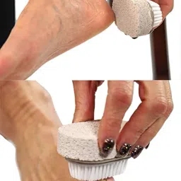 Tiny Deal 1 Pumice Stone And Brush For Feet, Foot File, Dead Skin Callus Remover, Pedicure Tool, Bathroom Accessories-2 ¾" L X 1 ¾" W image 3