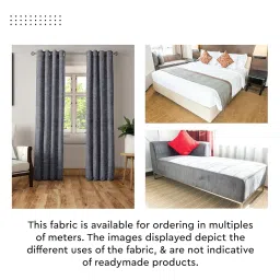 Encasa XO Solid Chenille Textured Fabric Decorative Soft Rich Cloth With Plain Colours For Sofa, Furnishing, Upholstery, Curtains, Cushions And Craft (Natural, 39"X55"/100X140 Cm - 1 Meter) image 5