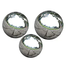 VELURA Stainless Steel Mirror Polished Sphere Hollow Round Ball Garden Decor 3pcs|3Pcs Stainless Steel Mirror Spheres| Statues & Lawn Ornaments| Yard, Garden & Outdoor Living image 2