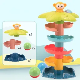CALANDIS™ Plastic Tower Rolling Ball Game Colorful Puzzle Toys Develop Motor Skills | Other Educational Toys | Educational image 1