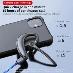 Rambot (10 Years Warranty 180 Rotating Single Bluetooth Ear Hook Business Sport Painless Headset Noise Reduction in The Ear Headset for All Smartphones(Multicolor) image 5