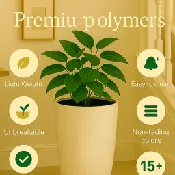 Leafy Tales Modern Round Tower Planter for Home Décor 14 INCH, Highly Durable,Lightweight Indoor Outdoor Planter, Flower Pot Gamla, Pot for Balcony Garden, Vegetables, Flowers & Greenery image 5