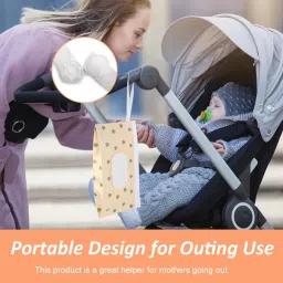 SNOWIE SOFT® 4Pcs Baby Wipes Storage Pouch Reuseable PVC Pouch with Flip-up Zip-lock Wet Wipes Dispenser Travel Storage Universal for Wet,Tissues,24x13.5cm image 4