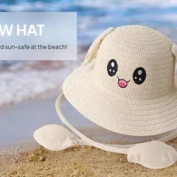 ecomistiq ECOMISTIQ® Rabbit Ear Sunshade Straw Hat Trendy Fisherman Caps for Street Trips Outdoor Beige|Clothing, Shoes & Accessories |Womens Accessories|Hats image 1