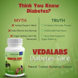 Vedalabs Diabetes Care – Herbal Blood Sugar Support Supplement – 750mg, 60 Veg Capsules – Supports Glucose Levels, Insulin Function & Energy – Strong Ayurvedic Formula image 4