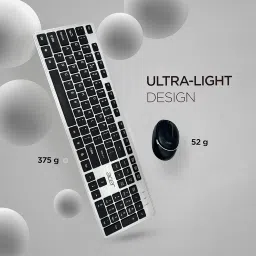 Acer Fusion Wireless Keyboard and Mouse Combo, Durable Stylish Design, 2.4GHz Nano Receiver, 10m Range, Indian Rupee Key, Adjustable DPI (800/1200/1600), Compatible with Windows & Mac (Black & Silver) image 4