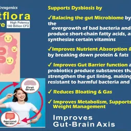 Trexgenics GUTFLORA-REVIVE Probiotics 140 Billion CFU/Delayee release stomach acid protection capsules, Gut Microbiota, Digestive Health & Immunity Support (30 Veg Capsules) (140 Billion Cfu (30 Veg Capsules)) image 5