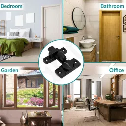 Plantex 180 Degree Sliding Door Lock - Flip Latch for Sliding Gate & Main Door - Baby Latch for Bathroom & Bedroom - Black image 5