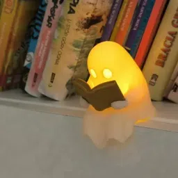 Ghost Reader LED Night Light, Book-Shaped Design, Decorative Bookshelf Lamp image 1