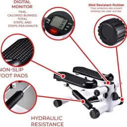 Shyam International Portable Mini Fitness Twist Stepper Machine with Adjustable Resistance Bands. Mini Stepper with LED Monitor,Legs, Waist,Comfortable Foot Pedals Cardio Exercise Trainer for All. image 3