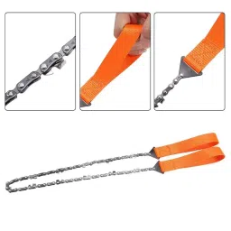CHIPAR Pocket Chainsaw Chain Rope Portable Hand Saw Folding Survival Chain Saw with Bi-Directional Teeth for Wood Cutting Camping Hunting Garden Work Field Survival Outdoor Emergency with Bag image 1