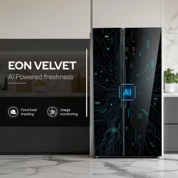 Godrej 600 L, 3 Star, 1+2 Years Additional Warranty, Smart Convertible Zones, Toughened Glass Door Frost Free Inverter Side By Side Refrigerator(2025 Model, RS EONVELVET 646C RIT OP BK, Opera Black) image 3