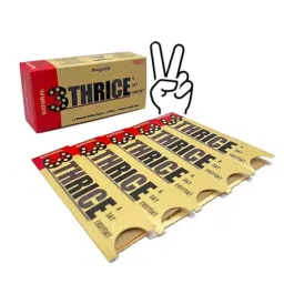 BONGCHIIE Thrice A Day Natural Pack of 50 | 3 Gummed Papers and 3 Perforated Filters Slow Burning Per Pack 3 Rips + 3 Tips with Free Goodies image 1