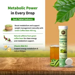 Jeevaveda Green Coffee Effervescent Tablets – Craving Control Formula with Green Coffee Bean Extract, Natural Caffeine, 400mg – 15 Tablets image 1