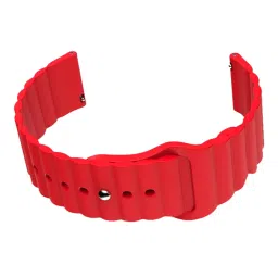 ACM Watch Strap Wave Design Silicone Belt 20mm compatible with Garmin Vivomove Luxe Smartwatch Sports Band Red image 3