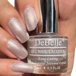 DeBelle Mermaid Collection (Chrome Finish Iridescent Nail Polish Shades) 8Ml (Little Mermaid, 8Ml (Pack Of 1)),Metallic Pearl Pink With Silver image 4