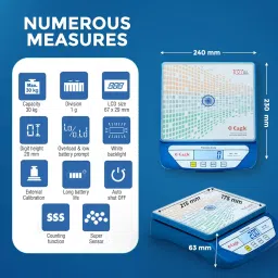 Eagle Electronic Weighing & Counting Scale with 30 kg Capacity for Retail Shops, Kirana Store & Cottage Industries, High Precision Weight Machine with Tare, Counting (Blue, DLX-301) image 1