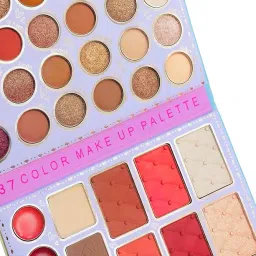 Queen Bee 37 Color Makeup Palette, Professional Eyeshadow and Lip Color Collection, Matte and Shimmer Finishes, Pink Case image 1