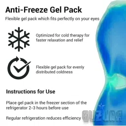 Cooling Eye Mask Gel BY GUZURA Eye Mask Reusable Cold Eye Mask for Puffy Eyes | Eye Ice Pack Eye Mask with Soft Plush Backing for Dark Circles | Migraine | Redness | Stress Relief | Sleeping Cool Pad image 3