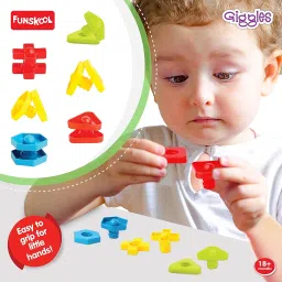 Giggles Funskool Giggles - Nuts And Bolts,Interlocking Educational Blocks,Shape&Colours,18 Months&Above,Infant And Preschool Toys,Multicolor image 3